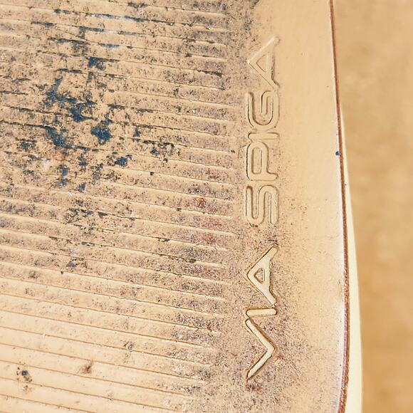 Via Spigia Square Toe Loafer Med Block Heel Butter Yellow Leather Women’s SZ 8 - Picture 12 of 13